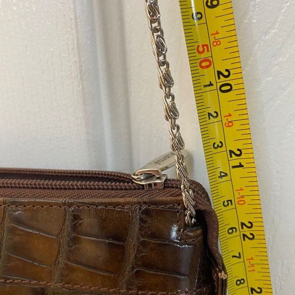 Valentina In Pell Italian Leather Zipper Purse Vintage Croc Style Look - Picture 9 of 16